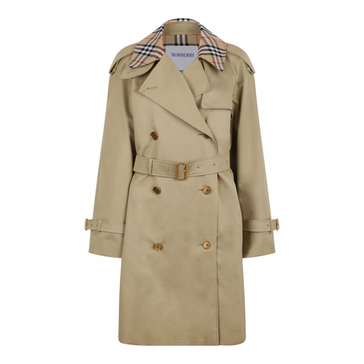 Hamper Mid-Length Check Collar Castleford Trench Coat