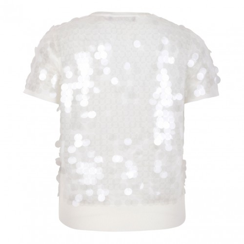 Ivory Sequinned Wool Sweater 2