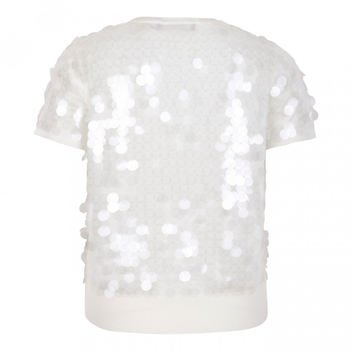 Ivory Sequinned Wool Sweater