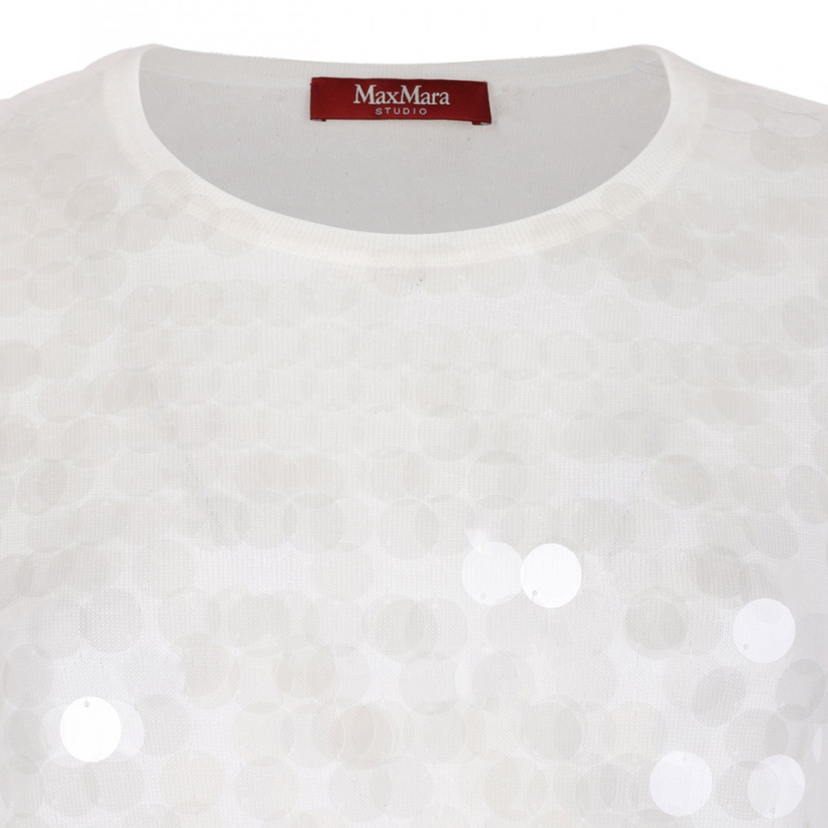 Ivory Sequinned Wool Sweater