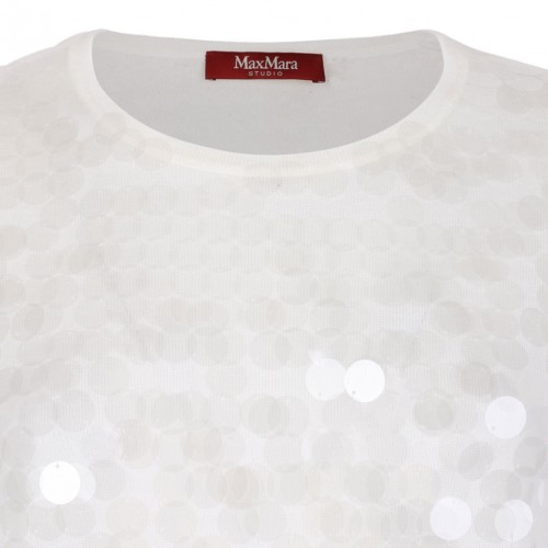 Ivory Sequinned Wool Sweater