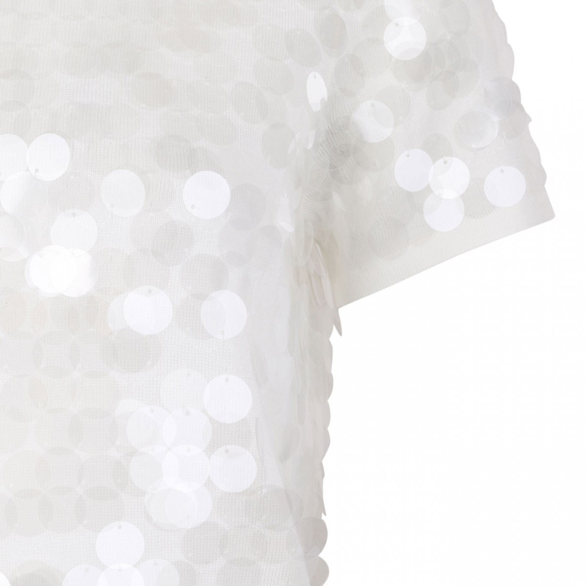 Ivory Sequinned Wool Sweater