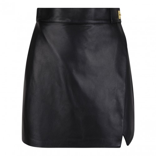 Black Short Nappa Leather Skirt
