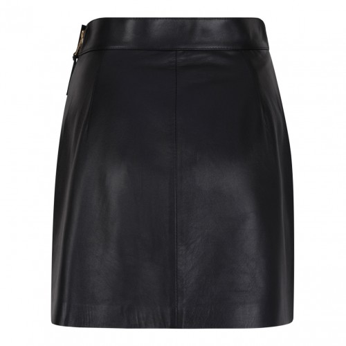 Black Short Nappa Leather Skirt