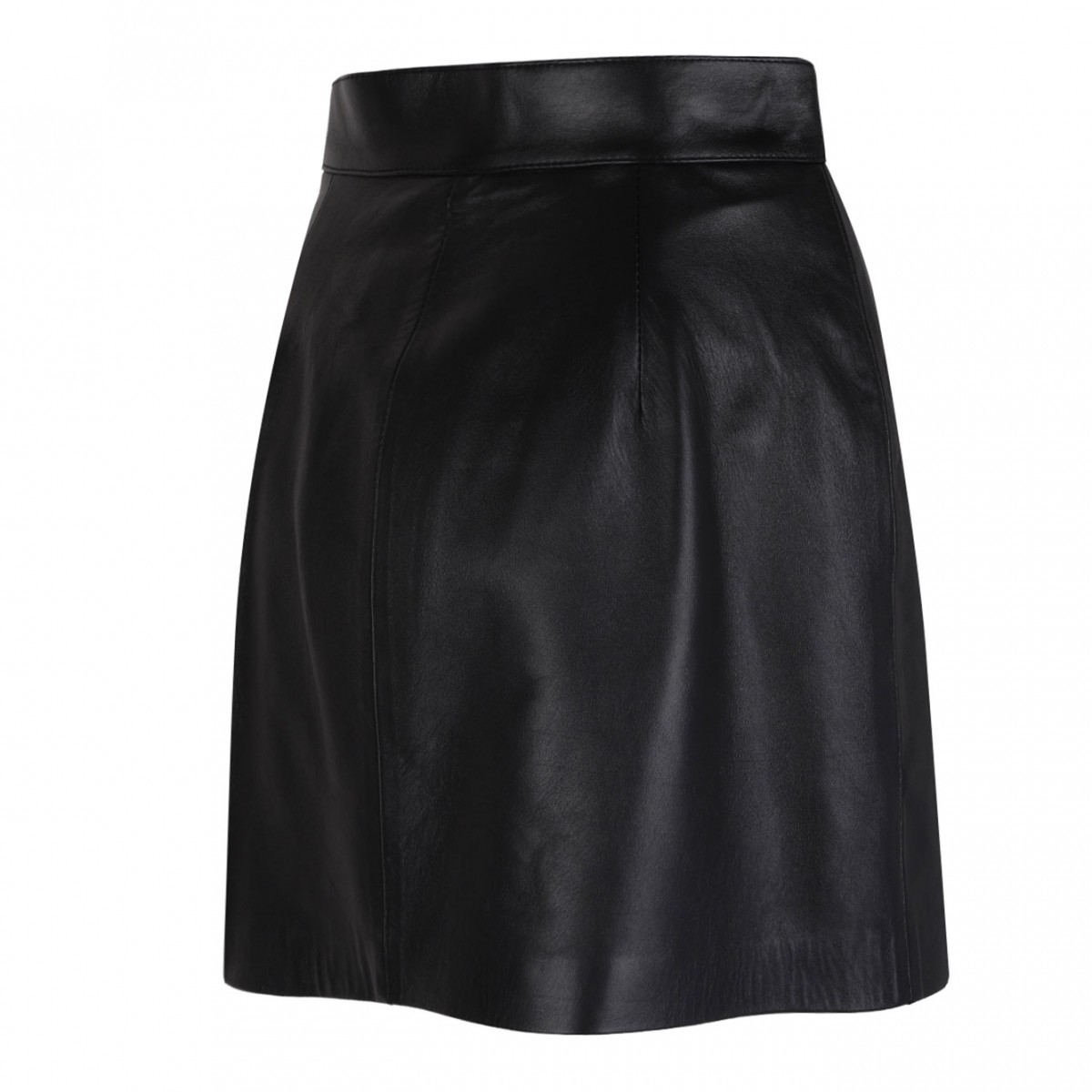 Black Short Nappa Leather Skirt