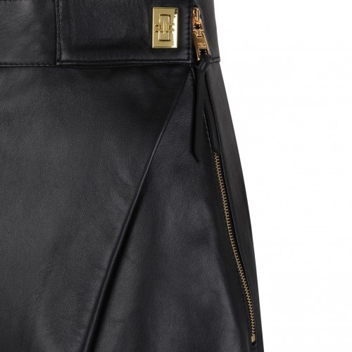 Black Short Nappa Leather Skirt