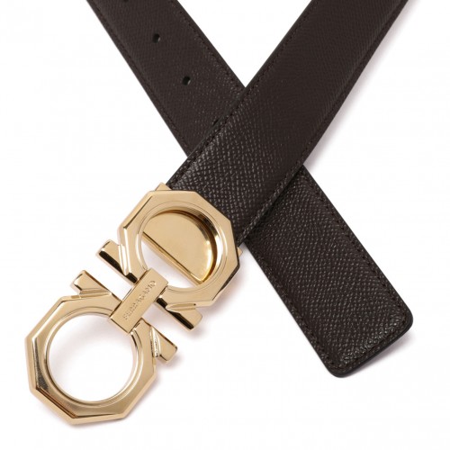 Brown Gancini Reversible And Adjustable Gancini Belt 2