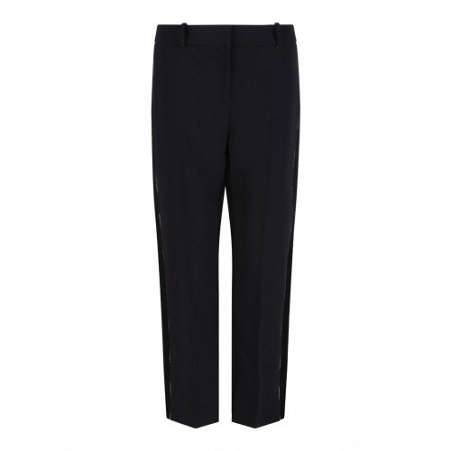Black Trousers In Crepe Fabric