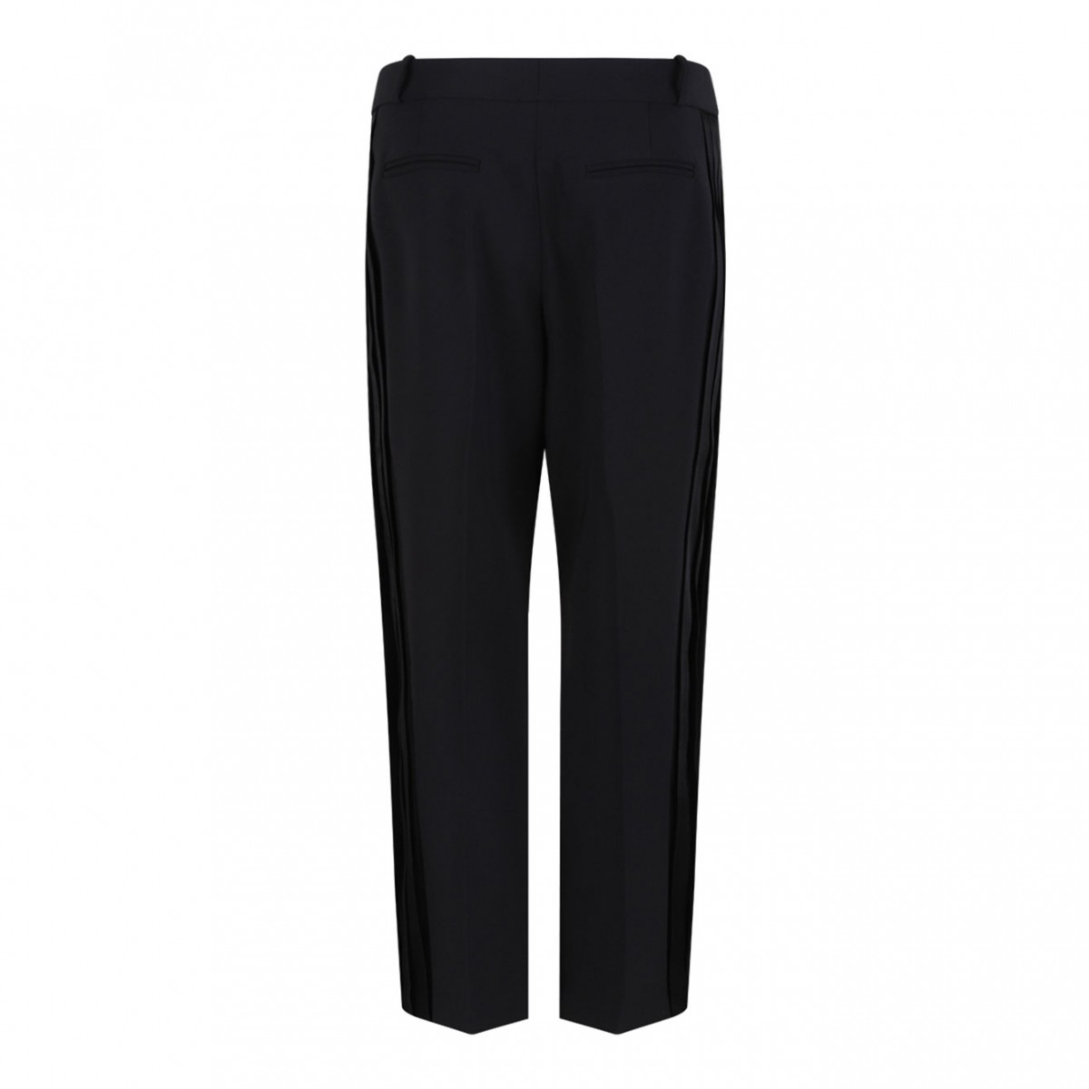 Black Trousers In Crepe Fabric
