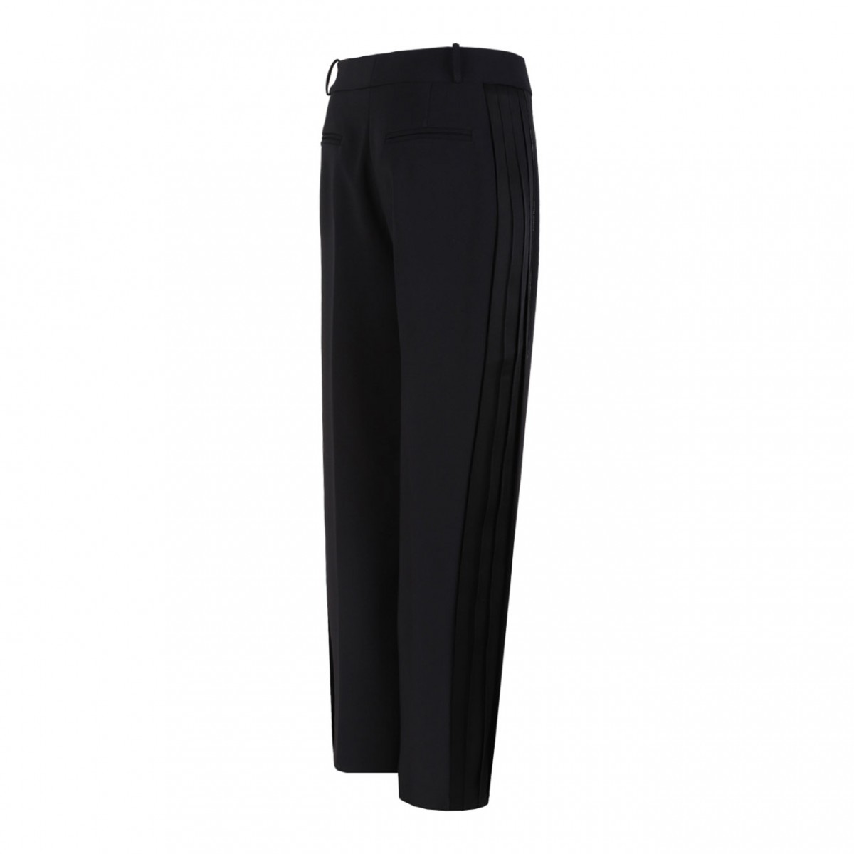 Black Trousers In Crepe Fabric