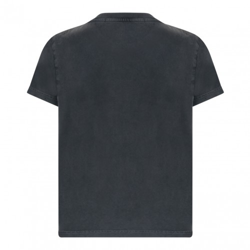Grey Logo-Print Cotton T-Shirt