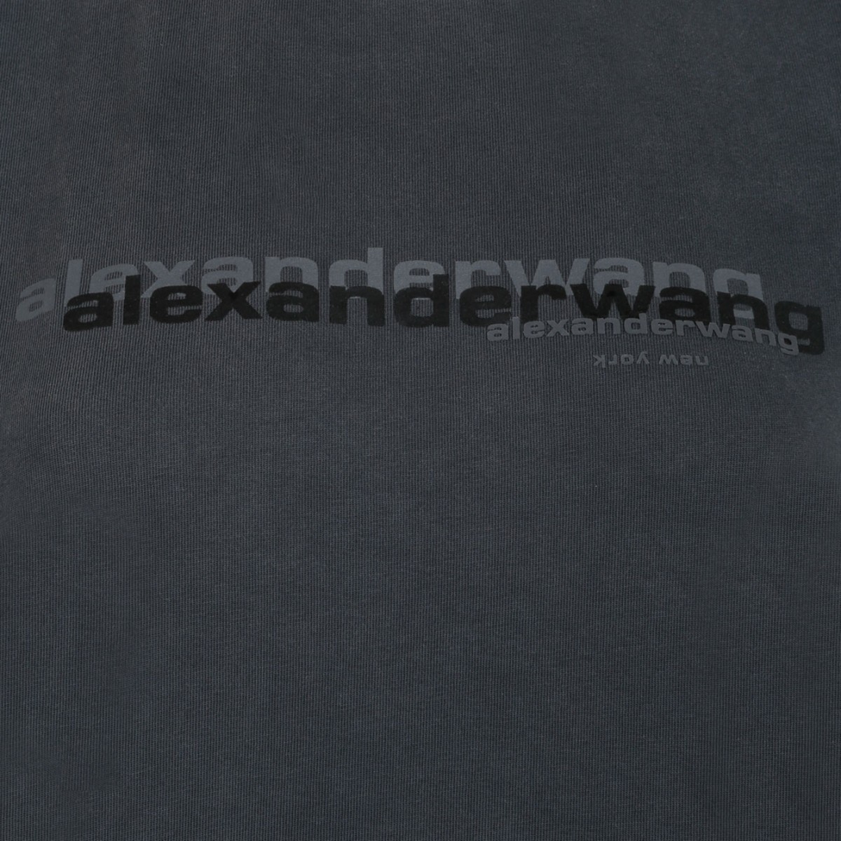 Grey Logo-Print Cotton T-Shirt