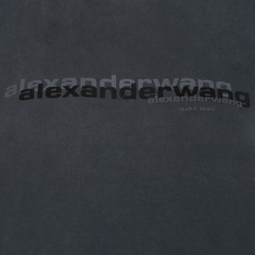 Grey Logo-Print Cotton T-Shirt