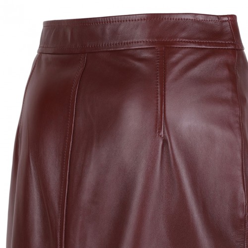 Bordeaux Leather Pencil Skirt