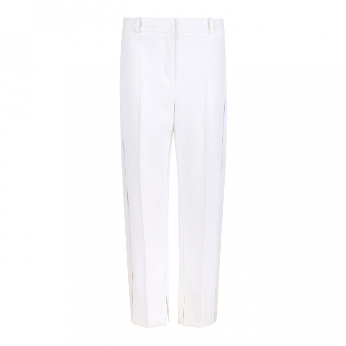 Ivory White Trousers In Crepe Fabric