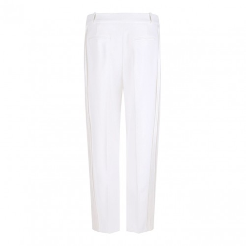Ivory White Trousers In Crepe Fabric 2