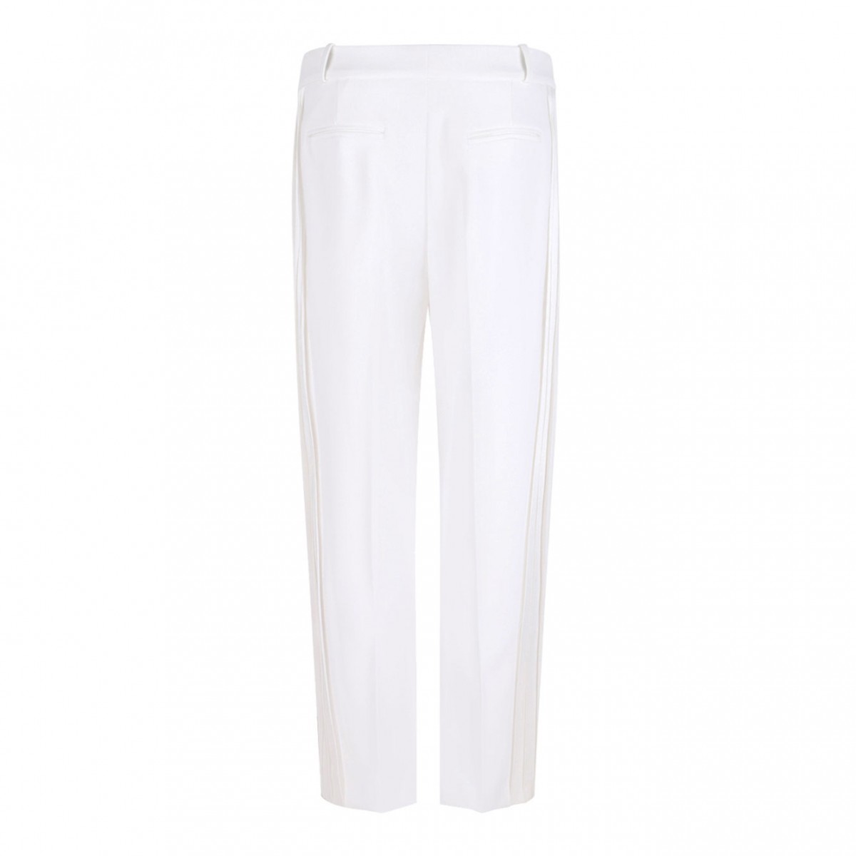 Ivory White Trousers In Crepe Fabric