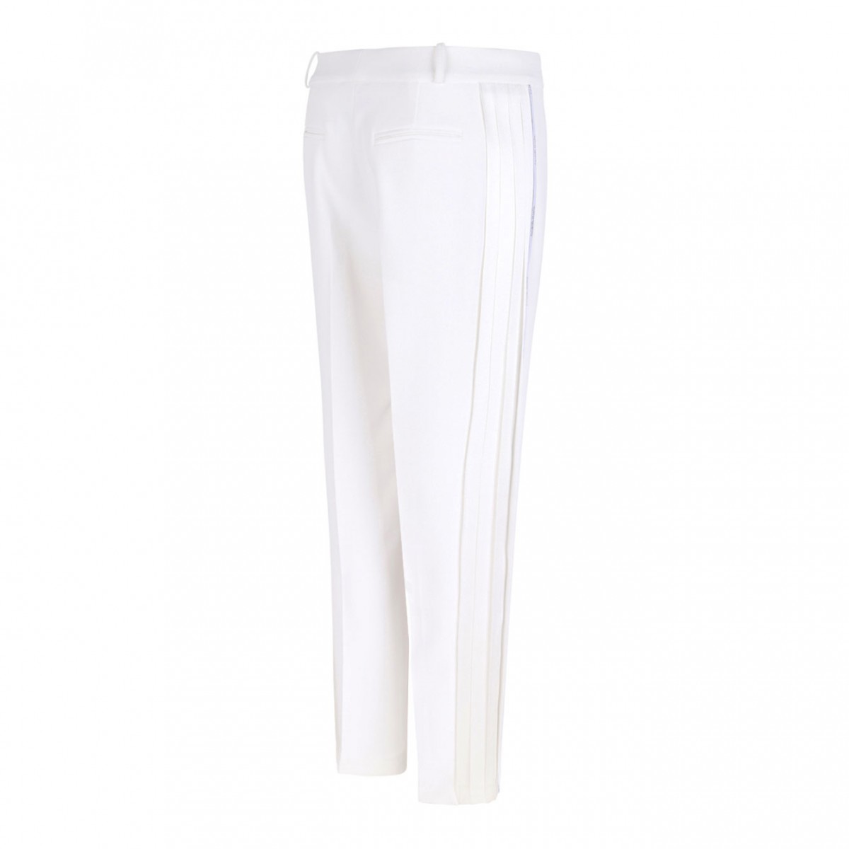 Ivory White Trousers In Crepe Fabric