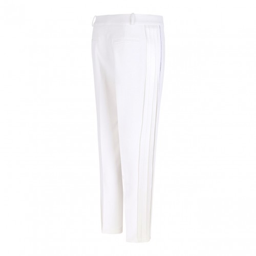 Ivory White Trousers In Crepe Fabric