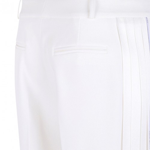 Ivory White Trousers In Crepe Fabric