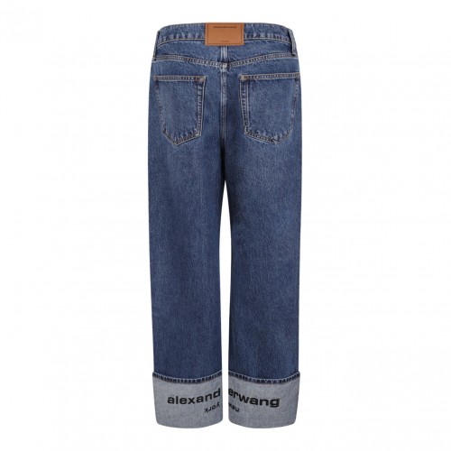 Indigo Blue Cuffed Logo-Detail 2