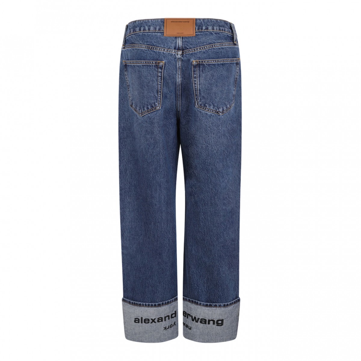 Indigo Blue Cuffed Logo-Detail