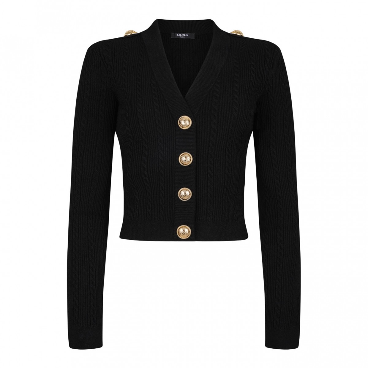 Black Twisted Knit Cardigan