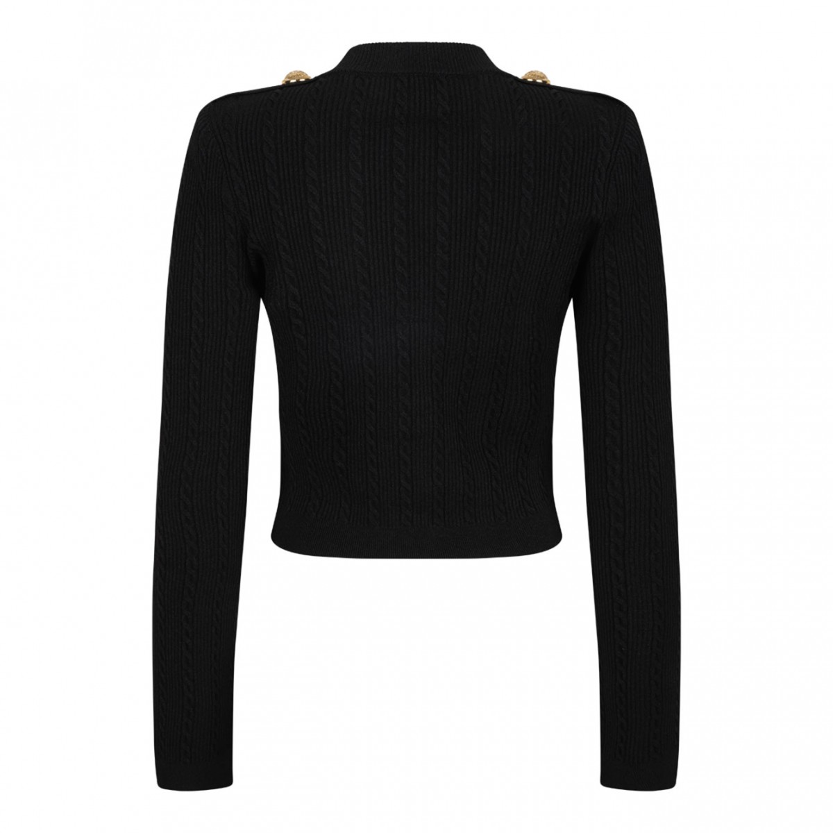 Black Twisted Knit Cardigan