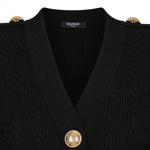 Black Twisted Knit Cardigan