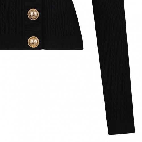 Black Twisted Knit Cardigan