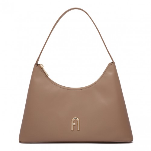 Greige Diamante Shoulder Bag