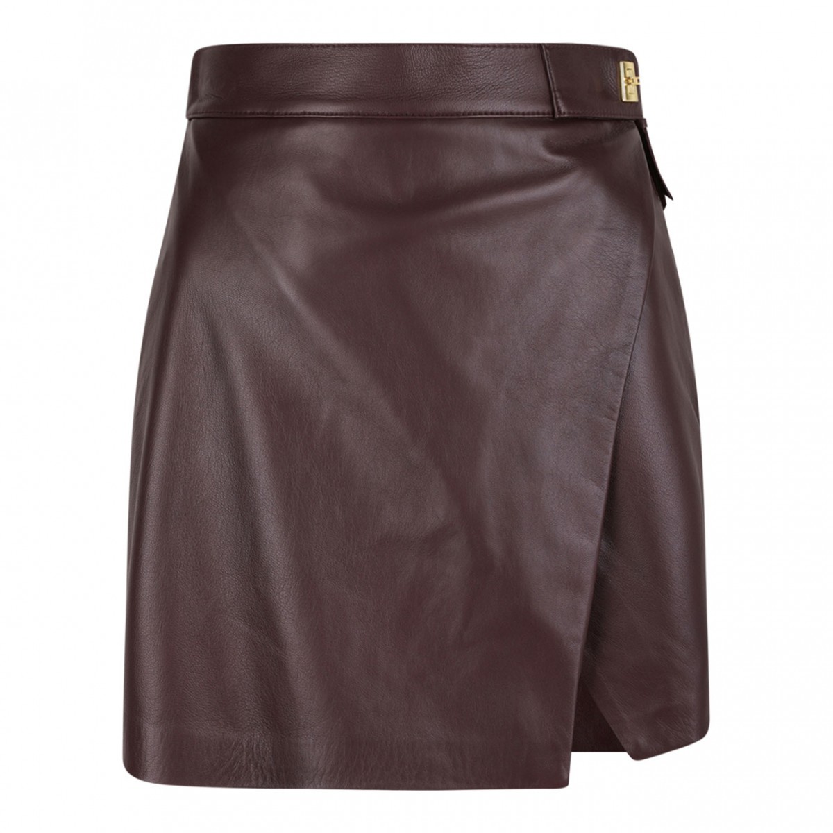Merlot Short Nappa Leather Skirt