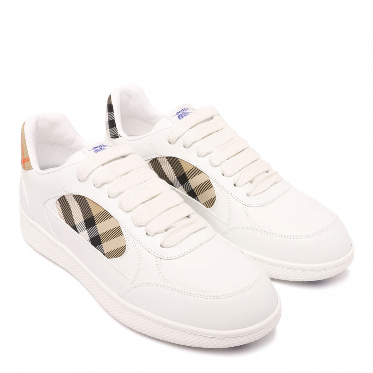 Leather and Check Terrace Sneakers?
