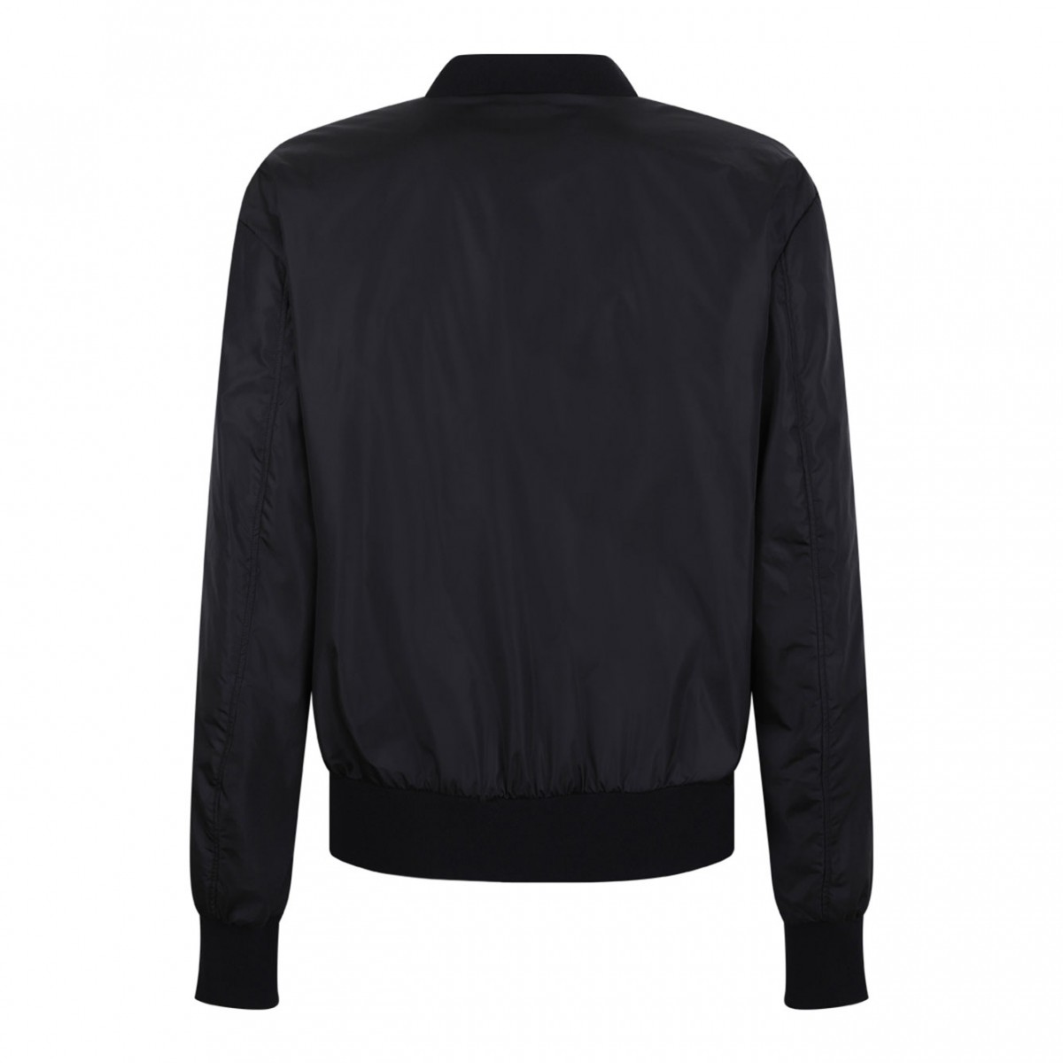 Black Nylon Jacket With Branded Tag