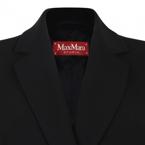 Black Double-Breasted Cady Jacket