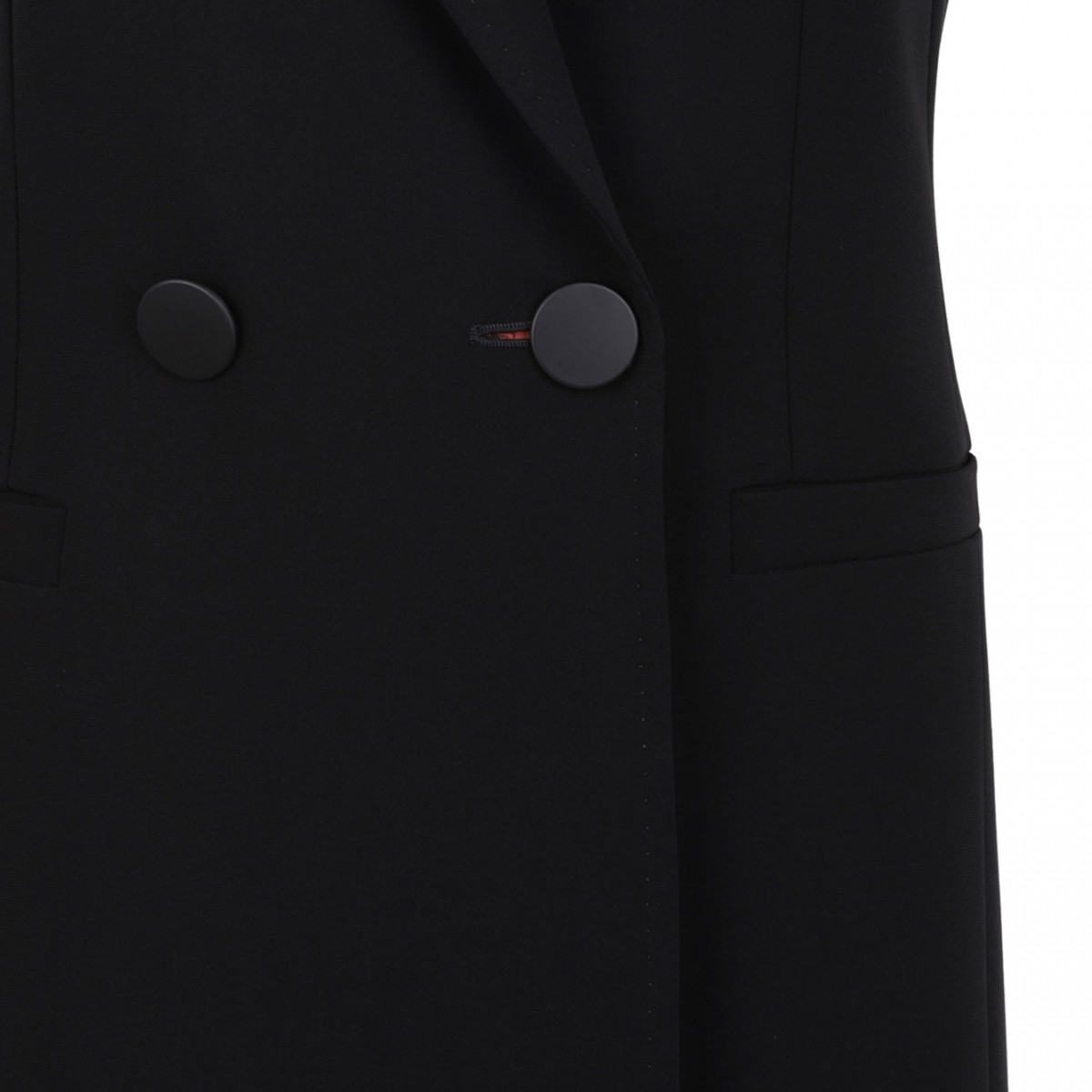 Black Double-Breasted Cady Jacket