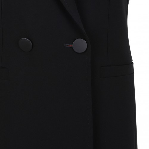 Black Double-Breasted Cady Jacket