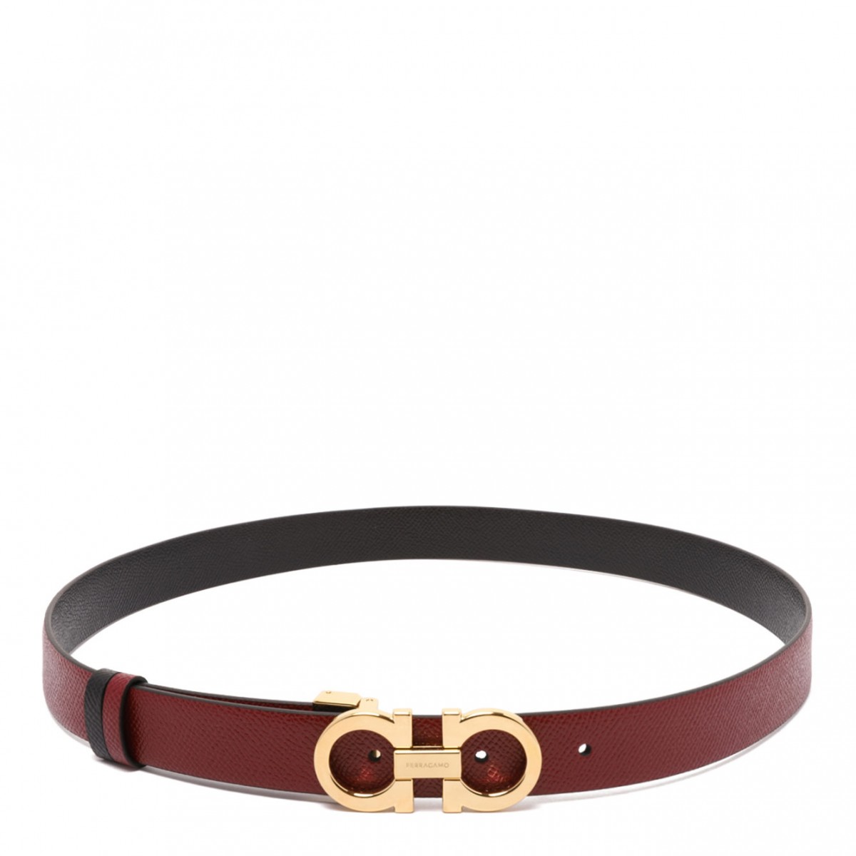 Burgundy Reversible And Adjustable Belt Gancini
