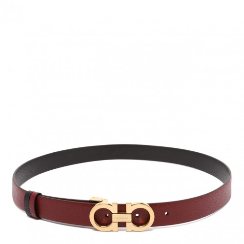 Burgundy Reversible And Adjustable Belt Gancini