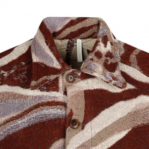 Brown and Multicolour Shirt Jacket
