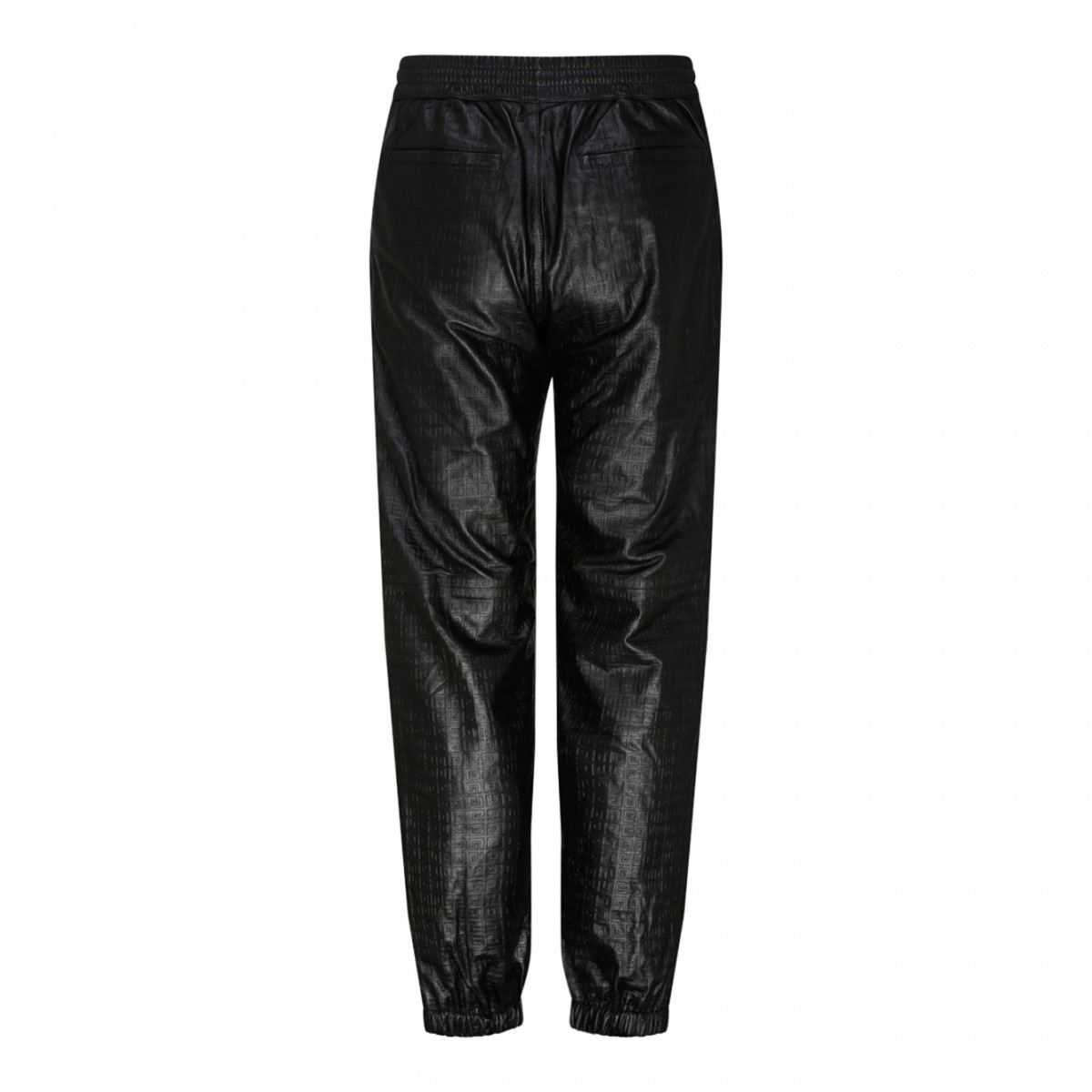 Black Nappa Leather Jogging Pants
