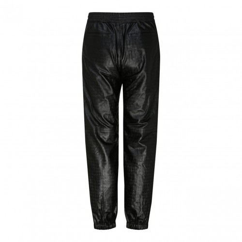 Black Nappa Leather Jogging Pants
