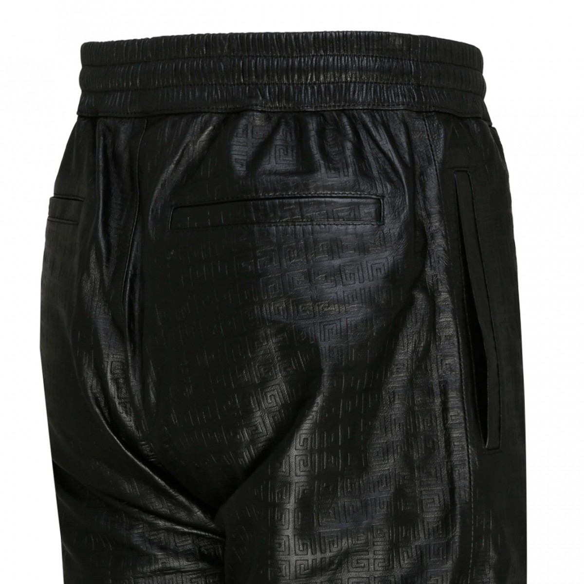 Black Nappa Leather Jogging Pants