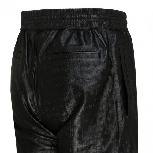 Black Nappa Leather Jogging Pants