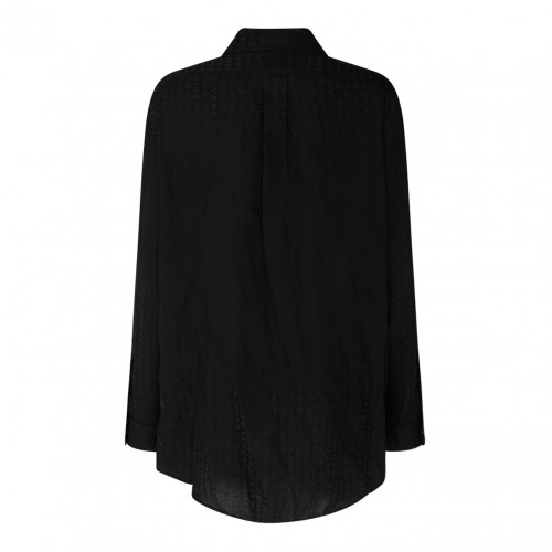 Black Silk Jacquard Shirt