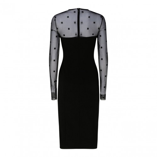 Black Long Sleeved Mid Dress