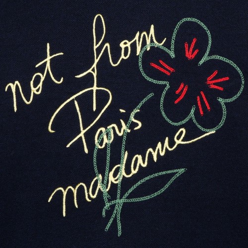 Navy Le Sweatshirt Slogan Esquisse