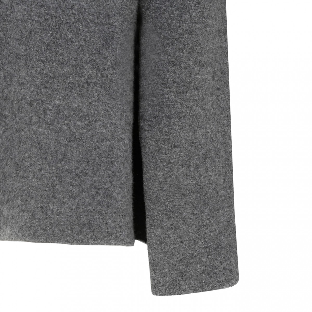 Grey Virgin Wool Neckline Knit Sweater