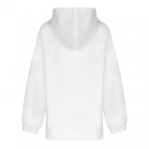 White and Light Green Cotton Hoodie 2