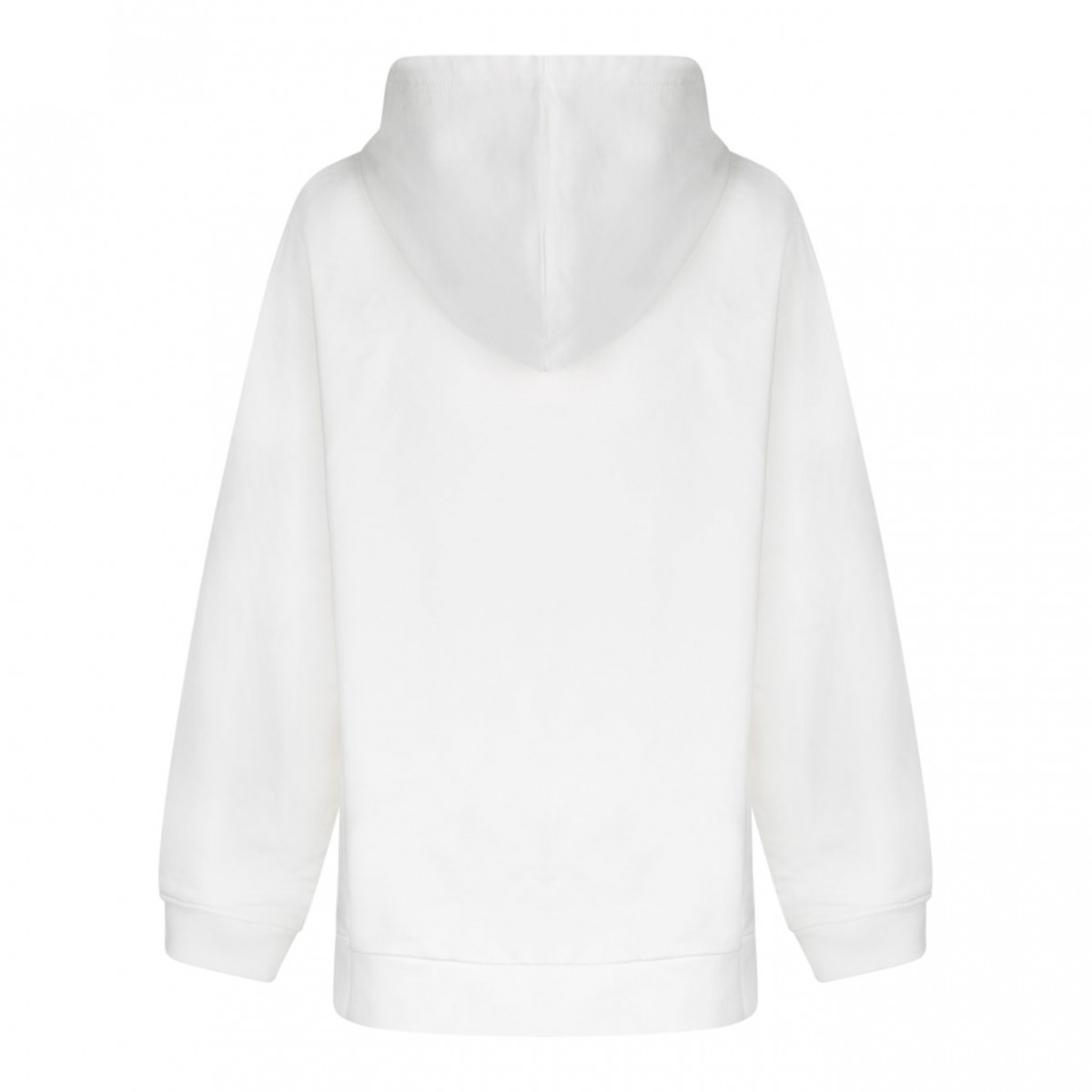 White and Light Green Cotton Hoodie